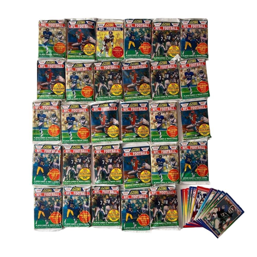 1990 Score NFL Series 1 Lot Trading Football Cards.